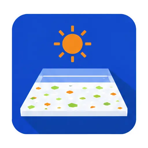 Schematic: Polyaspartic flake (epoxy base, polyaspartic top coat)