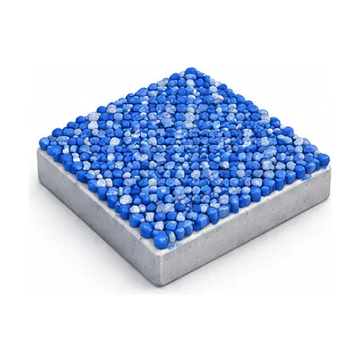 Schematic: Quartz-filled broadcast epoxy
